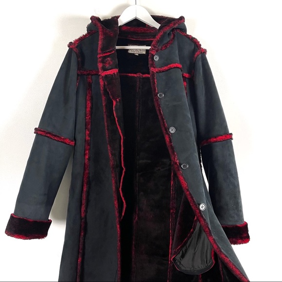 INS Dark Charcoal Faux Suede Boho Coat - Picture 6 of 11
